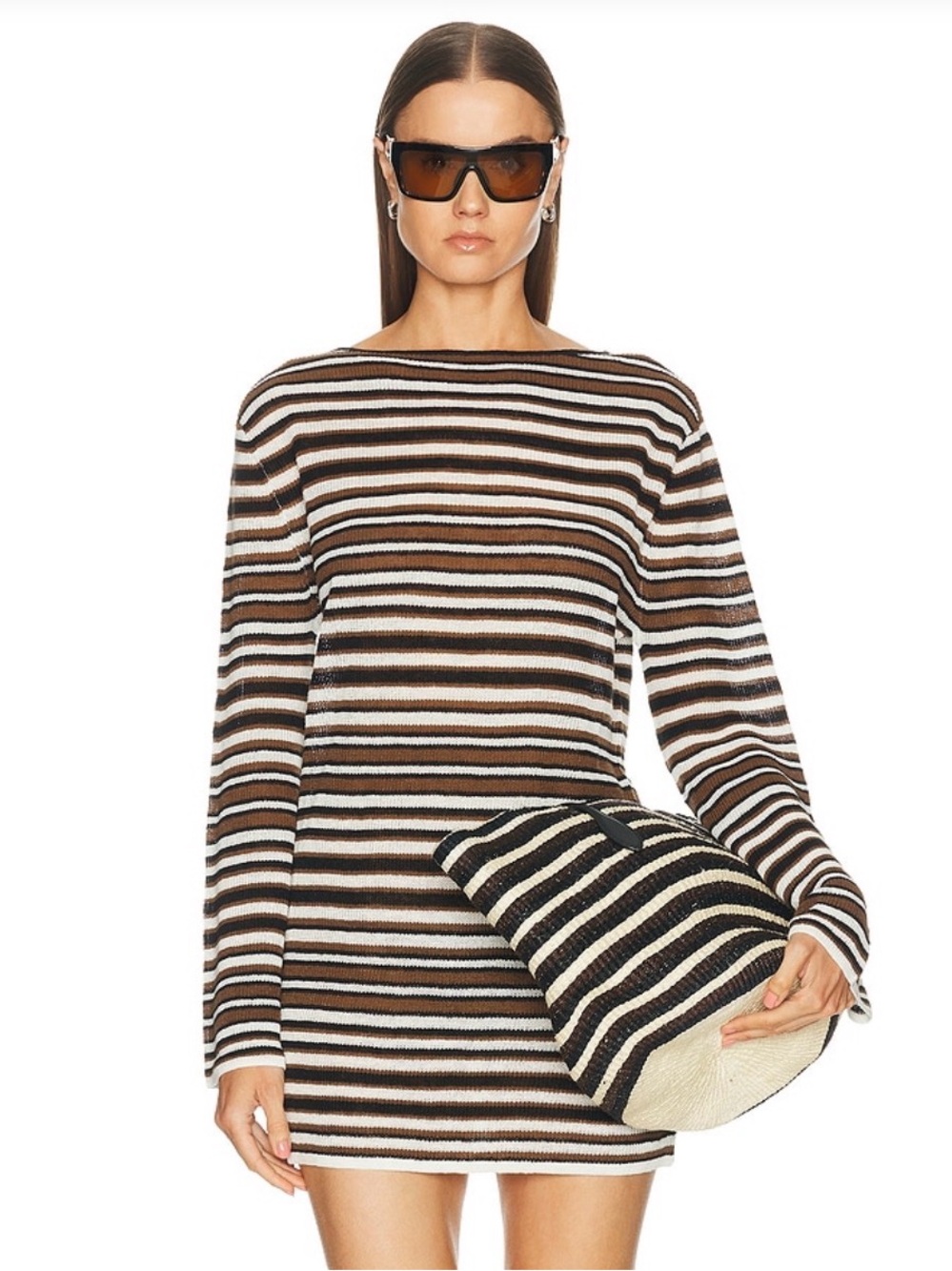 ELCE Swim, Aura Mini Dress in Desert Stripe BNWT